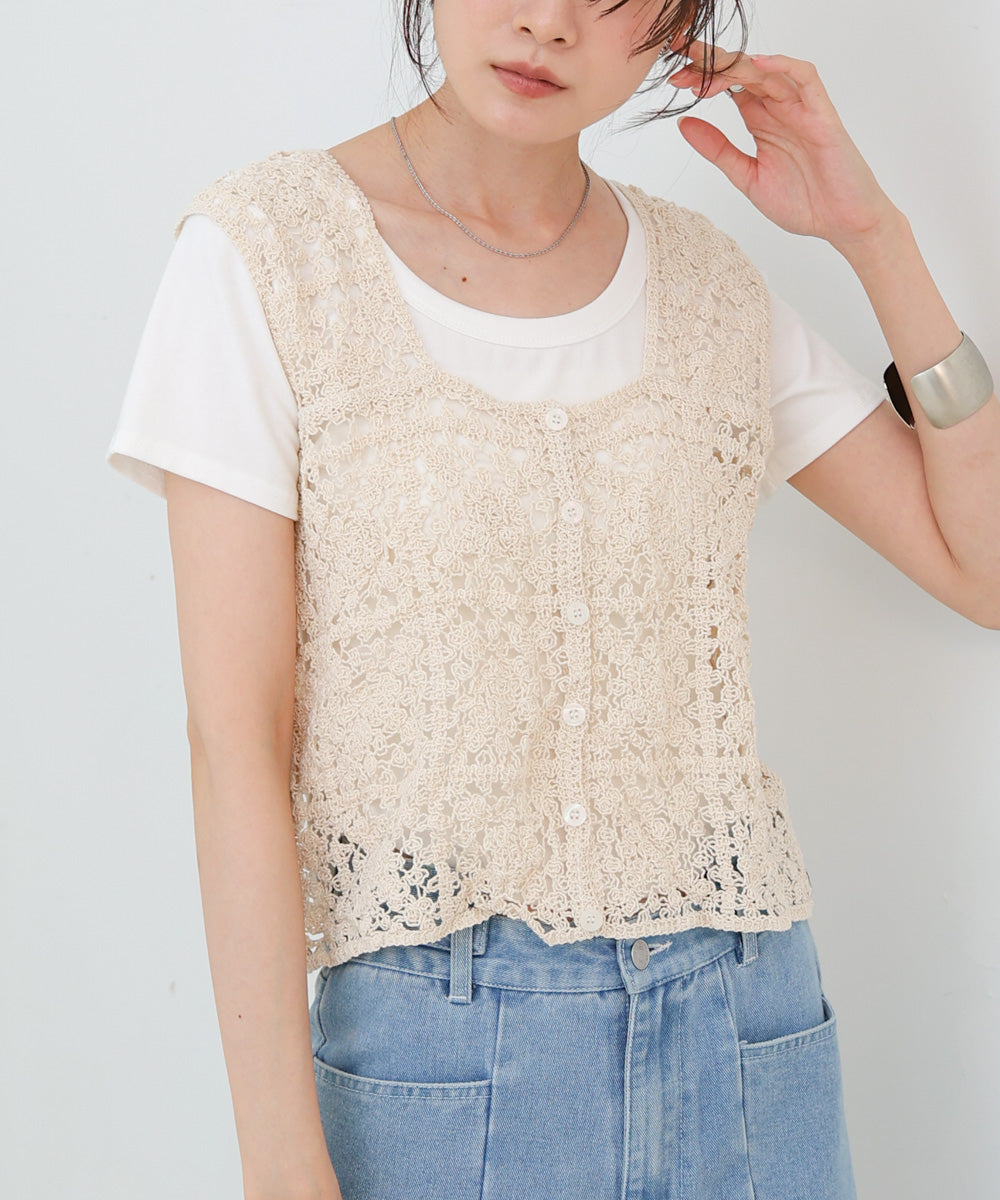 前後2WAYボタン付ビスチェ