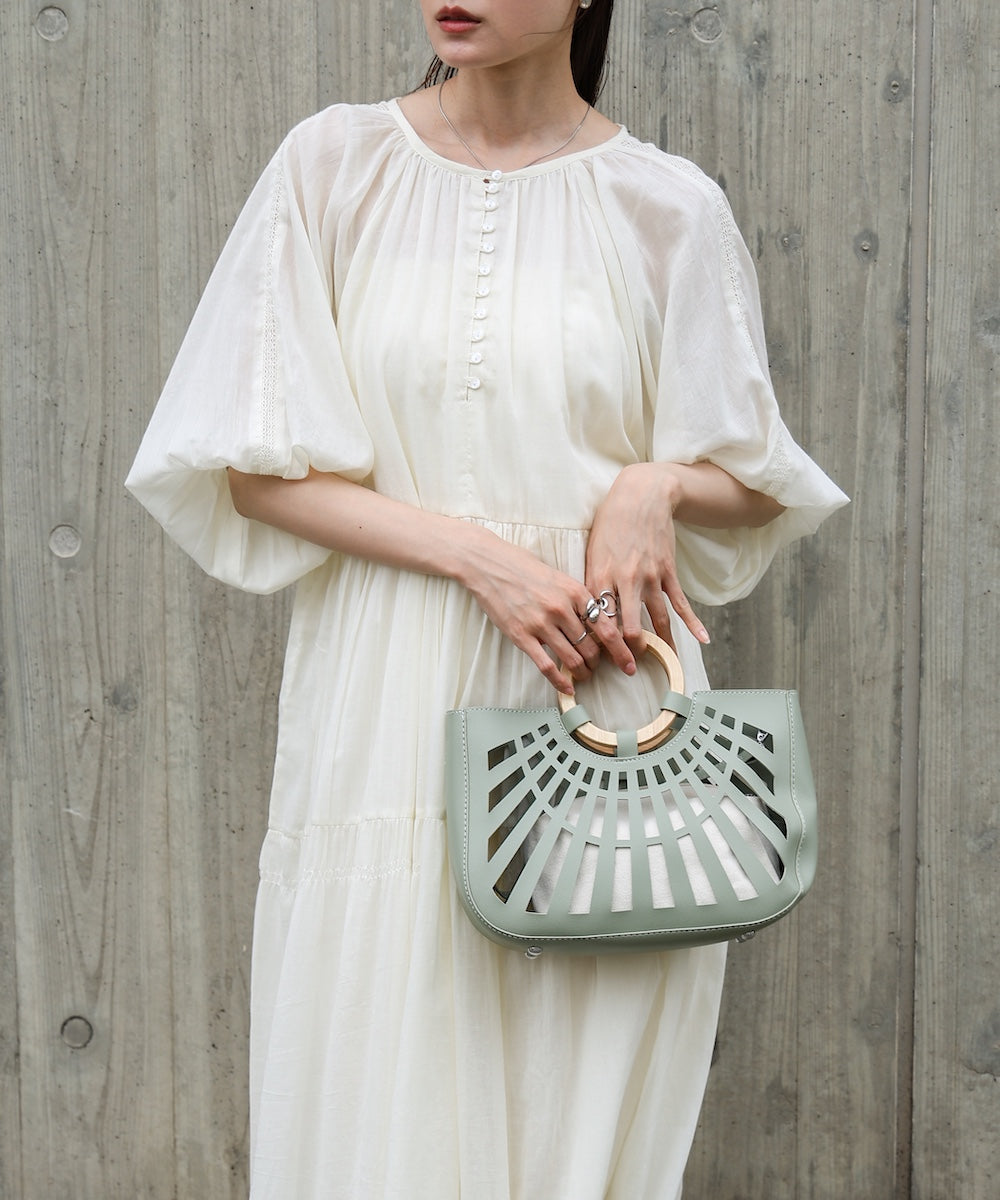 【S・Mサイズ展開】コットンボイルギャザーワンピース