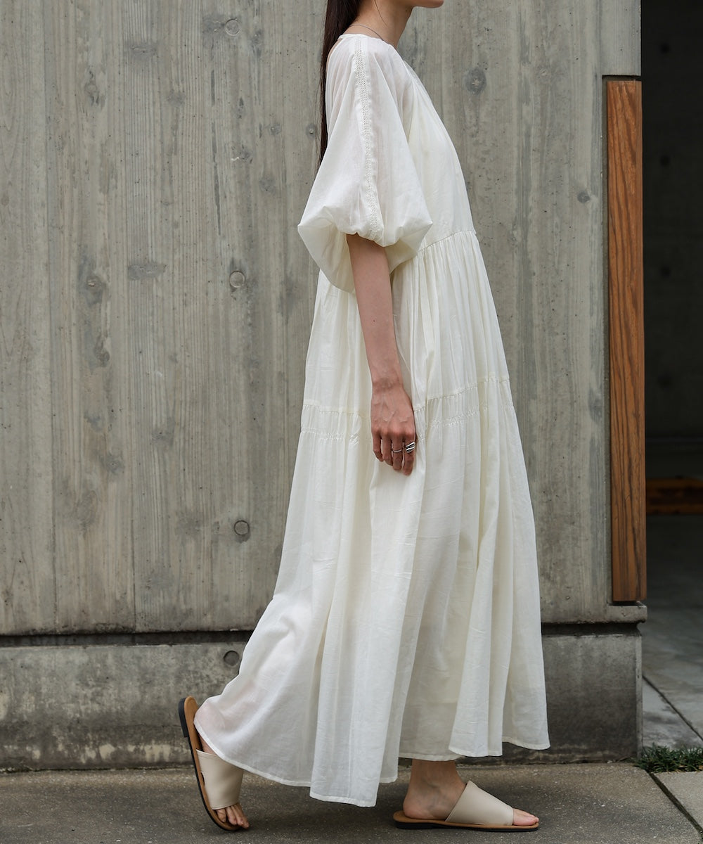 【S・Mサイズ展開】コットンボイルギャザーワンピース