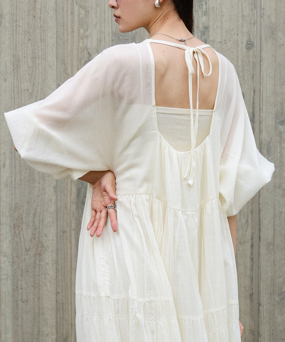 【S・Mサイズ展開】コットンボイルギャザーワンピース