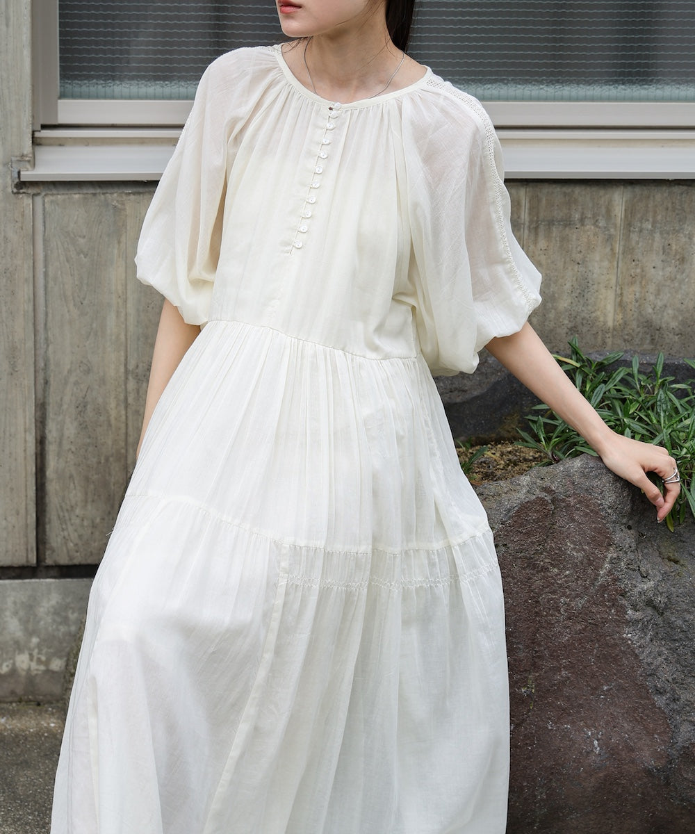 【S・Mサイズ展開】コットンボイルギャザーワンピース