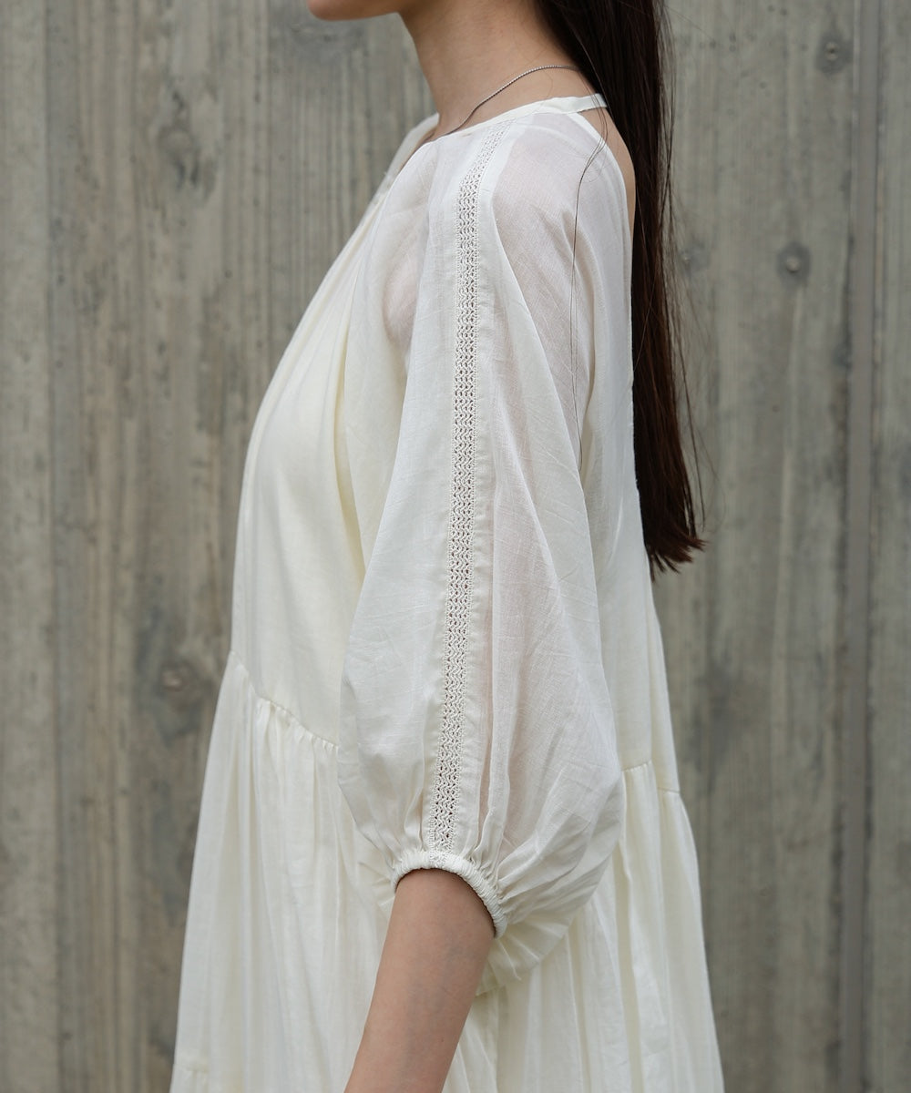 【S・Mサイズ展開】コットンボイルギャザーワンピース
