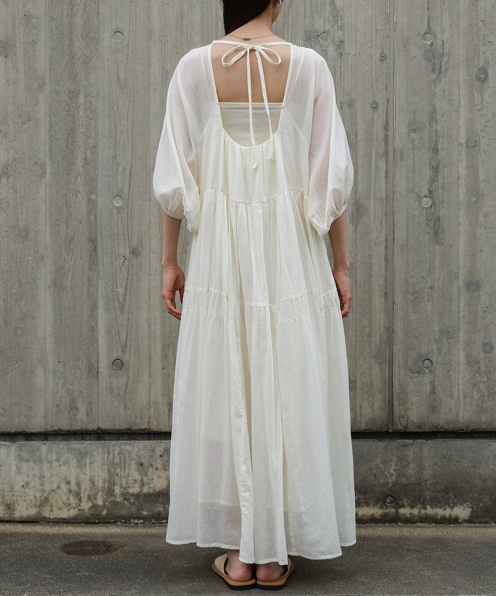 【S・Mサイズ展開】コットンボイルギャザーワンピース