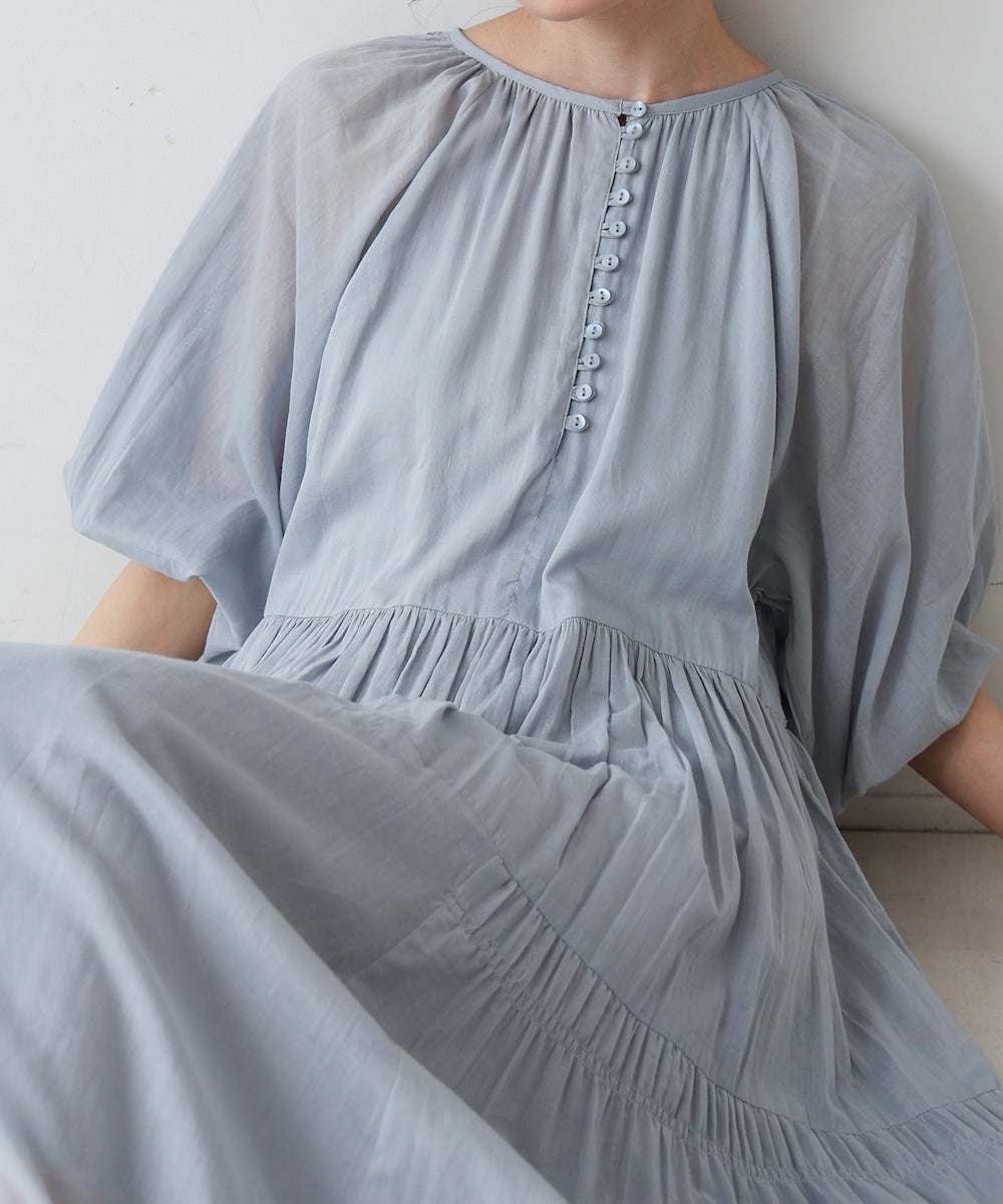 【S・Mサイズ展開】コットンボイルギャザーワンピース