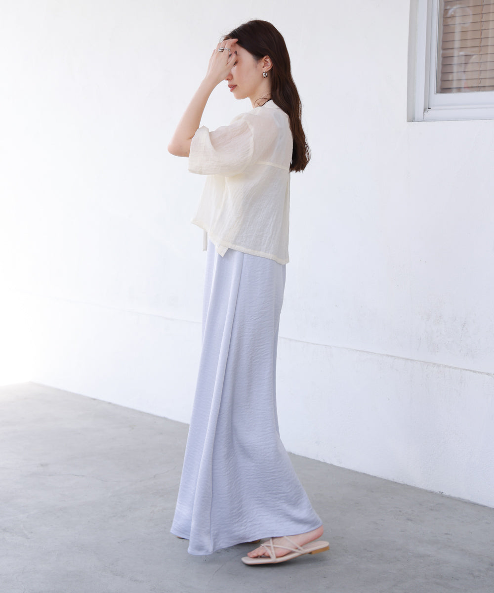 シアーショートシャツブラウス