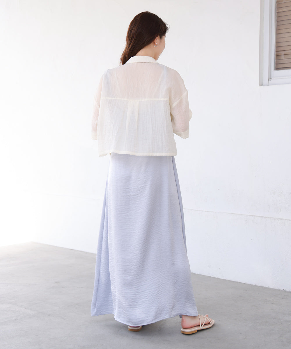 シアーショートシャツブラウス