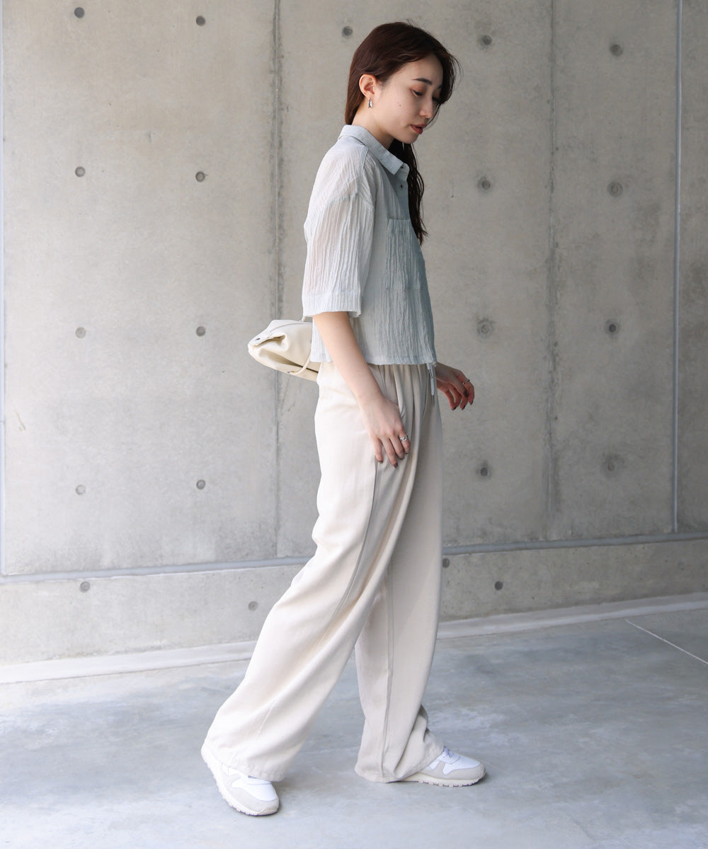 シアーショートシャツブラウス