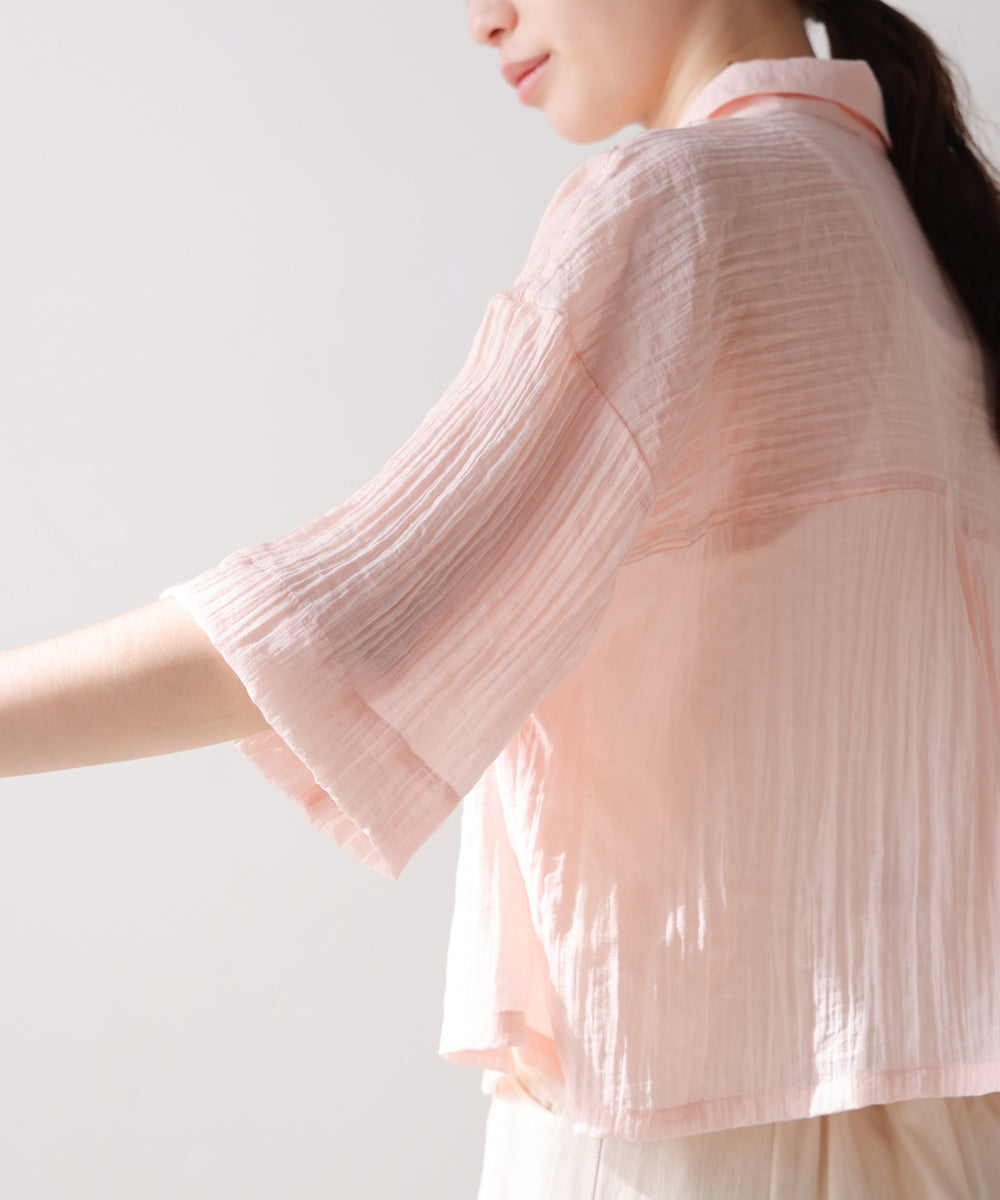 シアーショートシャツブラウス