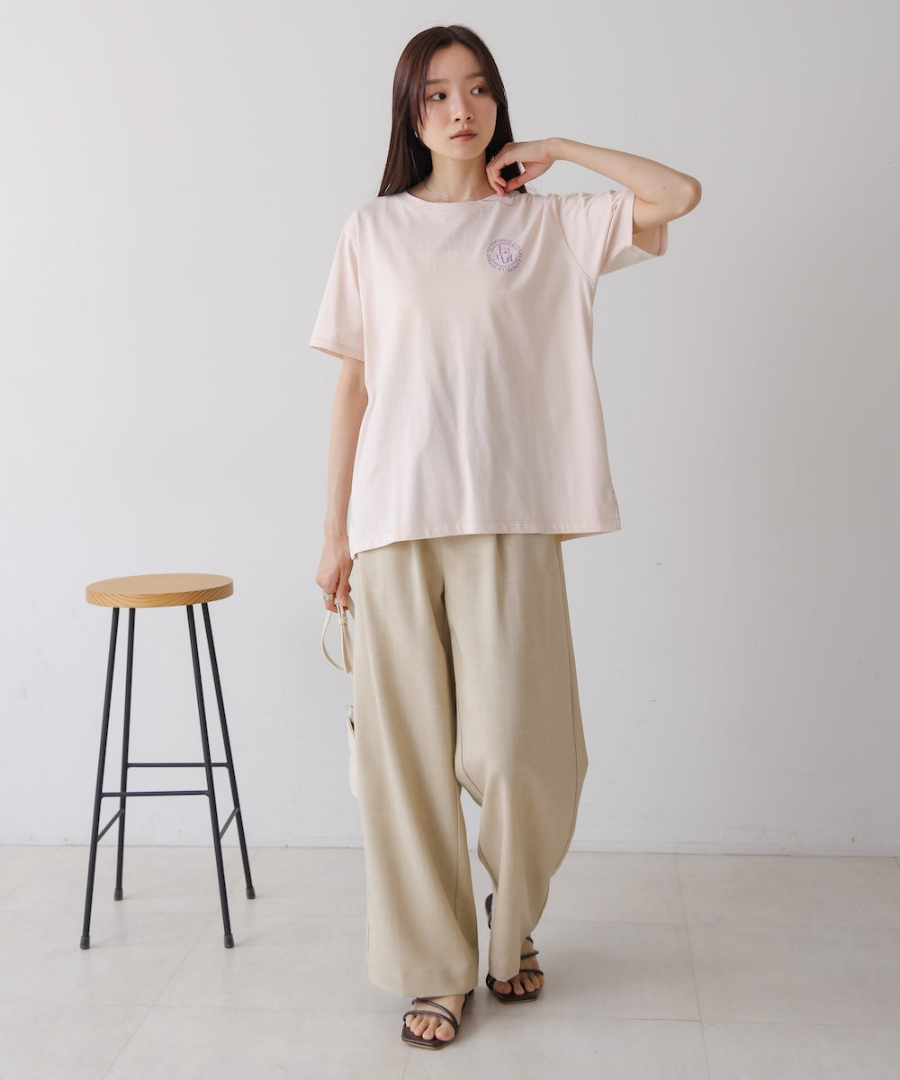 リネンライクウエストギャザーパンツ