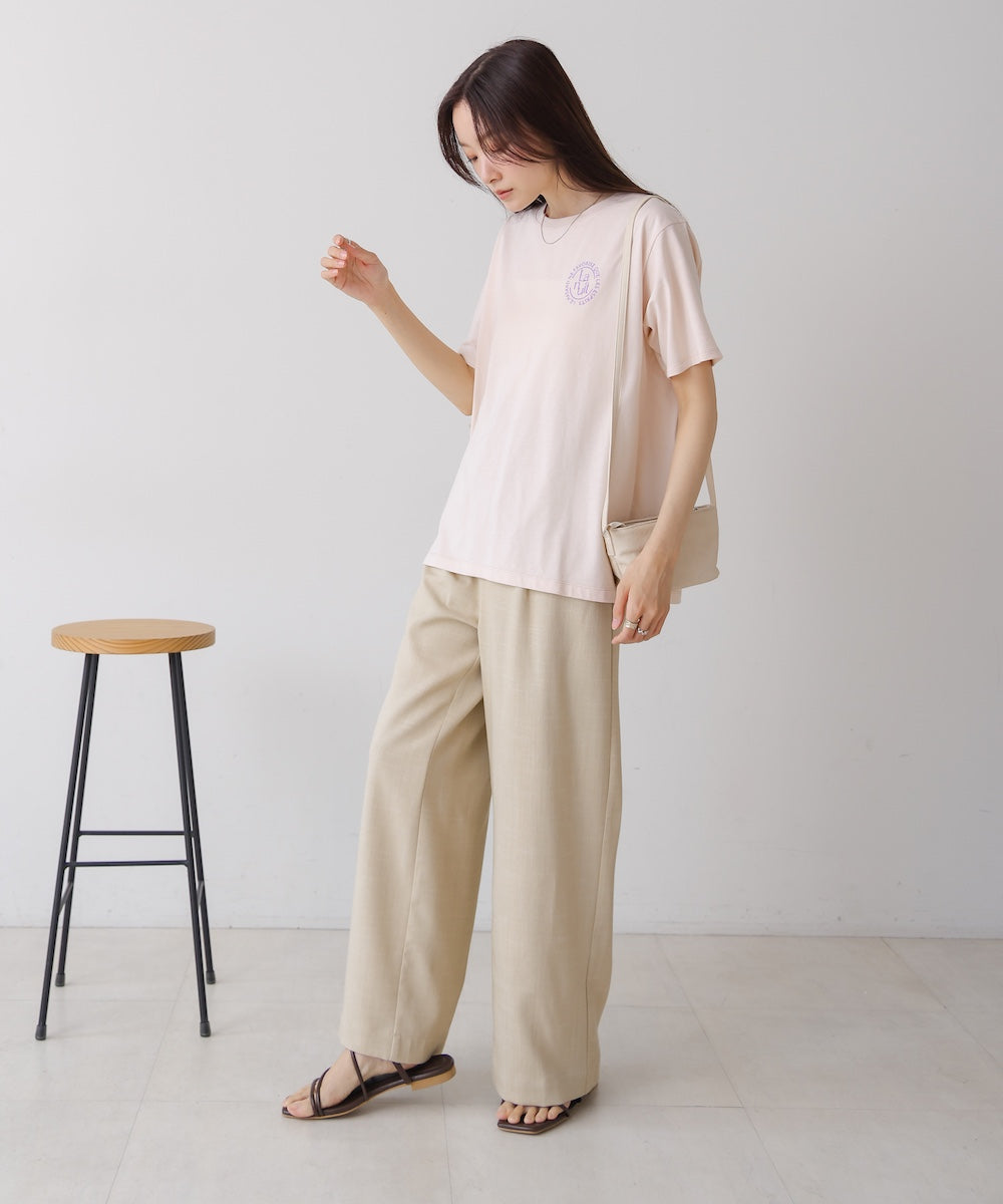 リネンライクウエストギャザーパンツ