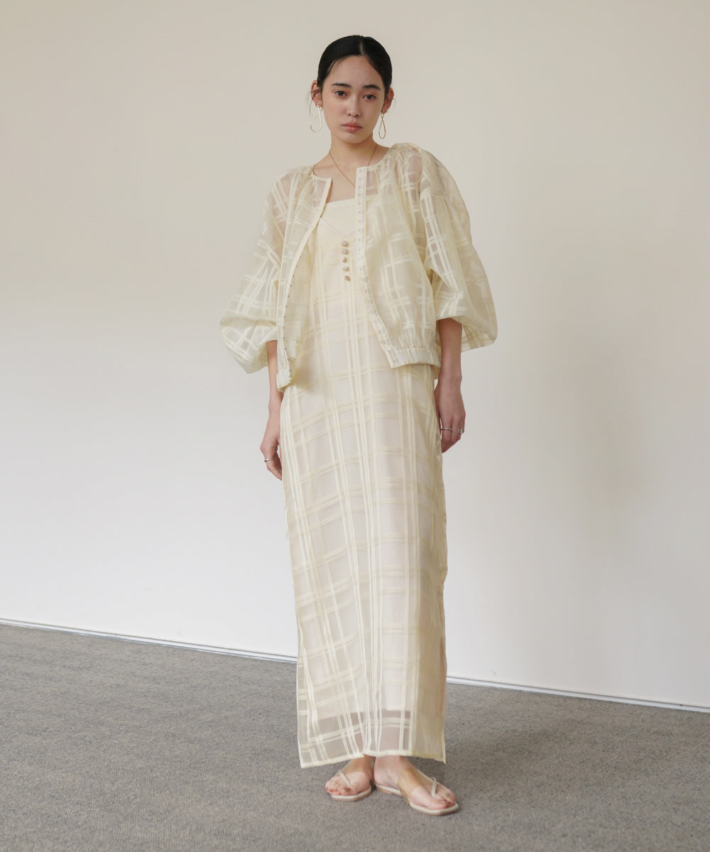 シアーチェックキャミワンピース