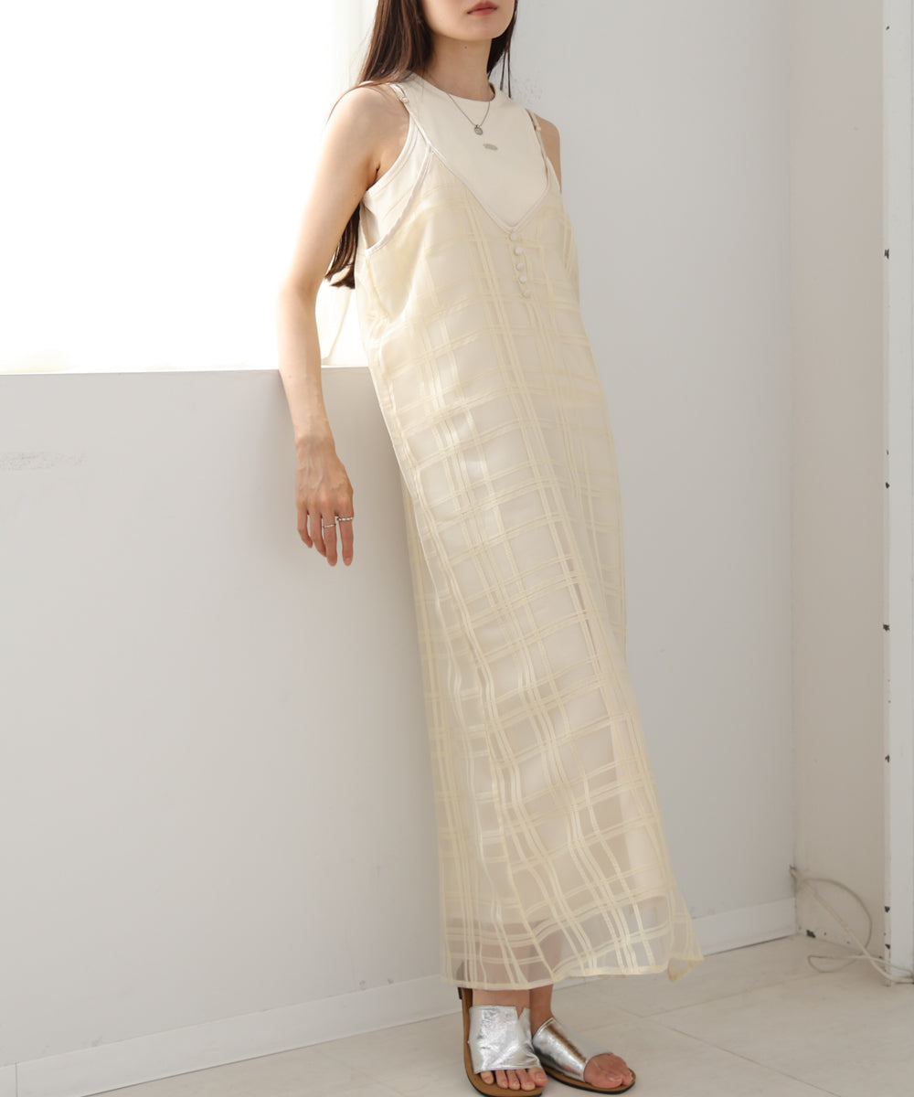 シアーチェックキャミワンピース