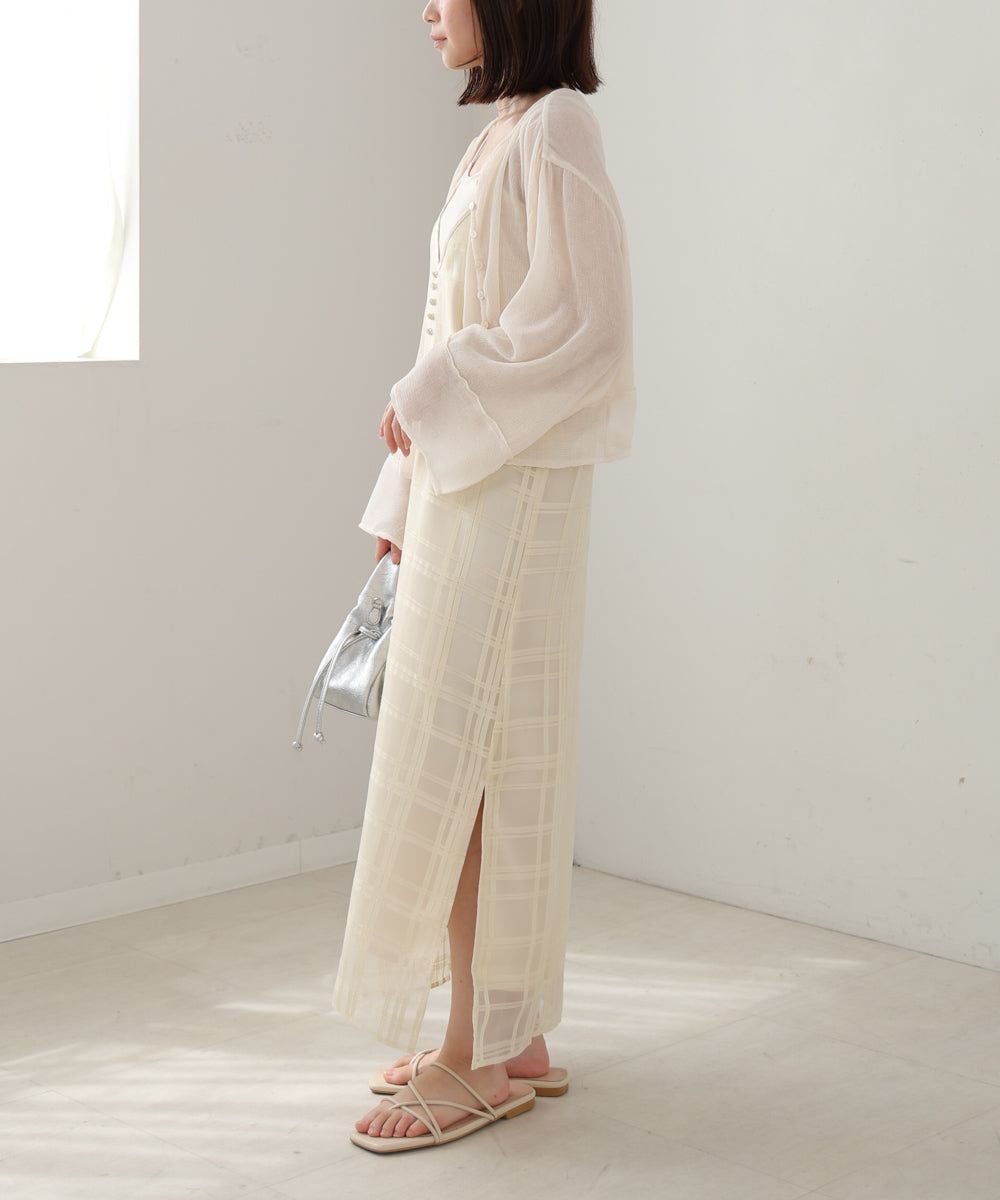 シアーチェックキャミワンピース