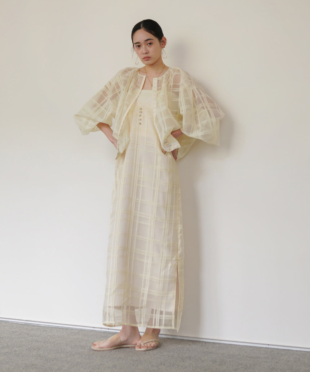 シアーチェックキャミワンピース