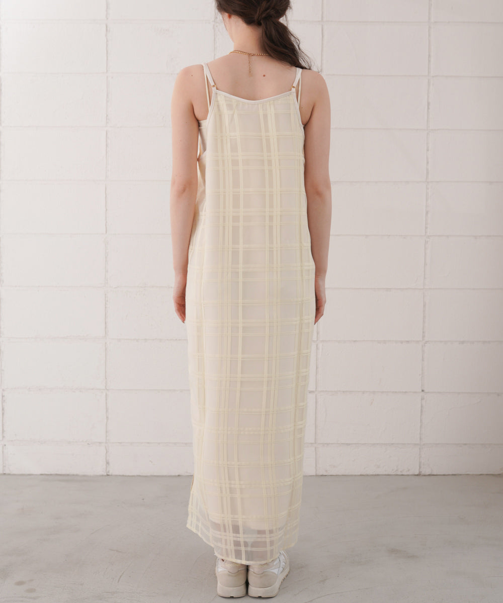 シアーチェックキャミワンピース