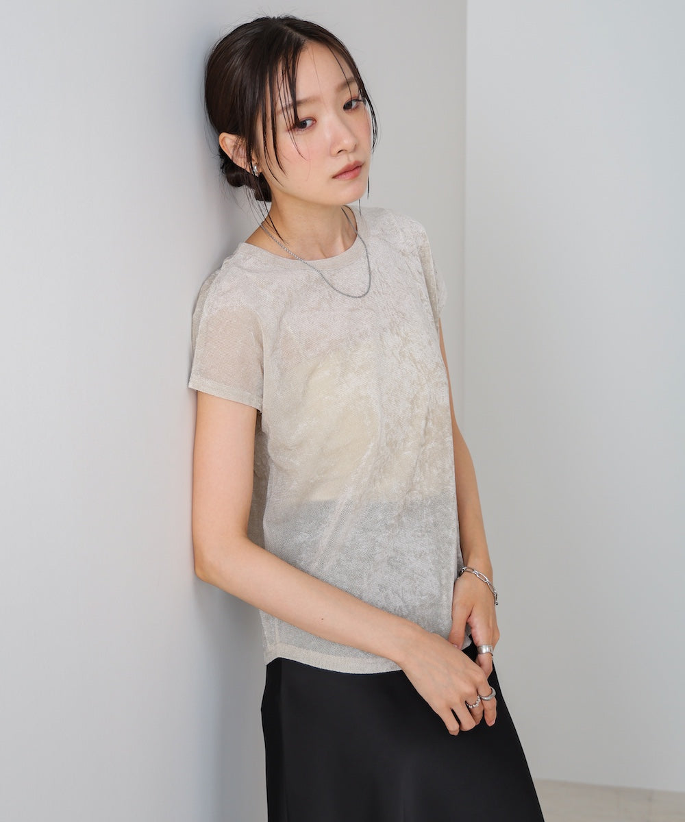 【新色追加】シアーベロアフレンチスリーブカットソー