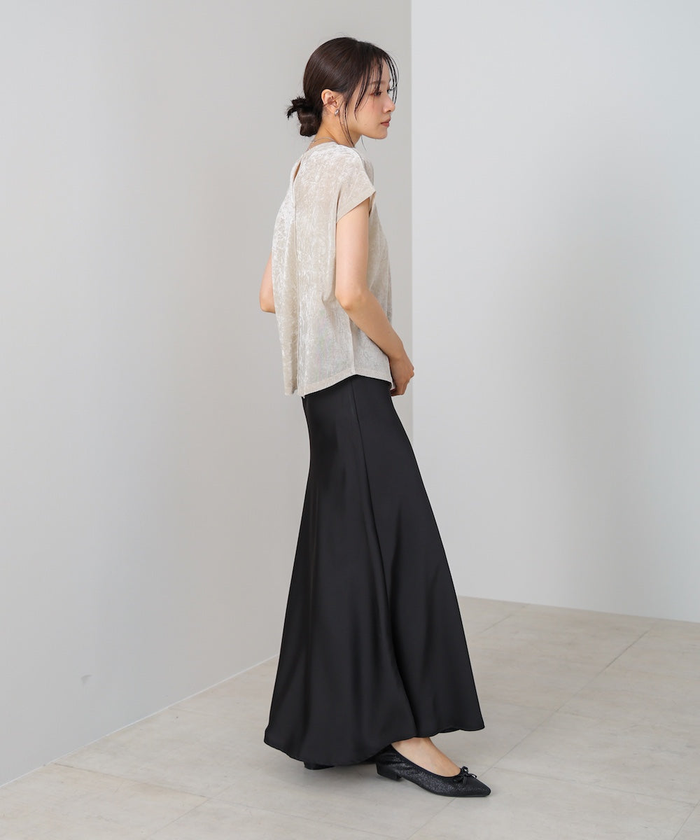 【新色追加】シアーベロアフレンチスリーブカットソー