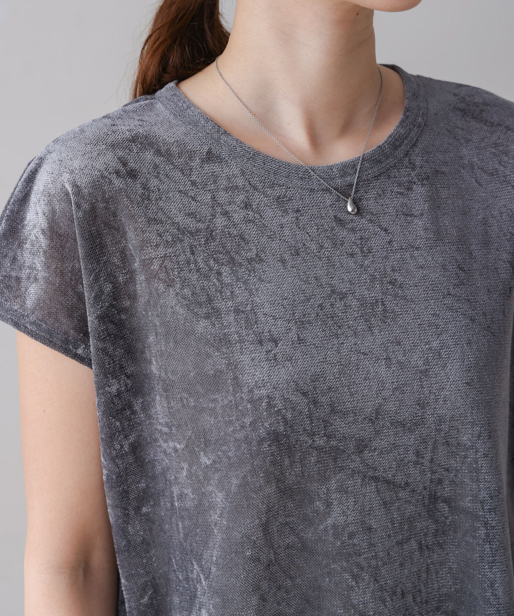 【新色追加】シアーベロアフレンチスリーブカットソー