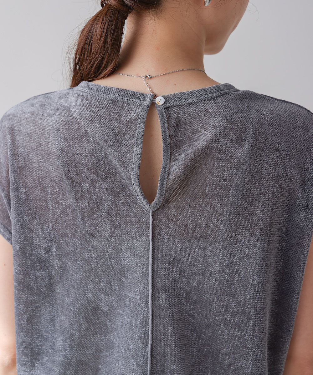 【新色追加】シアーベロアフレンチスリーブカットソー