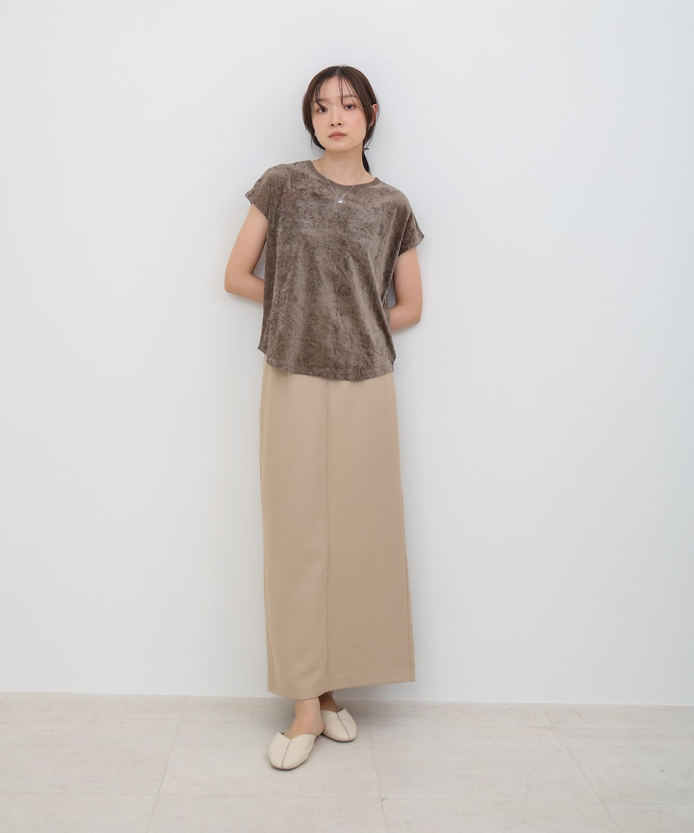 【新色追加】シアーベロアフレンチスリーブカットソー