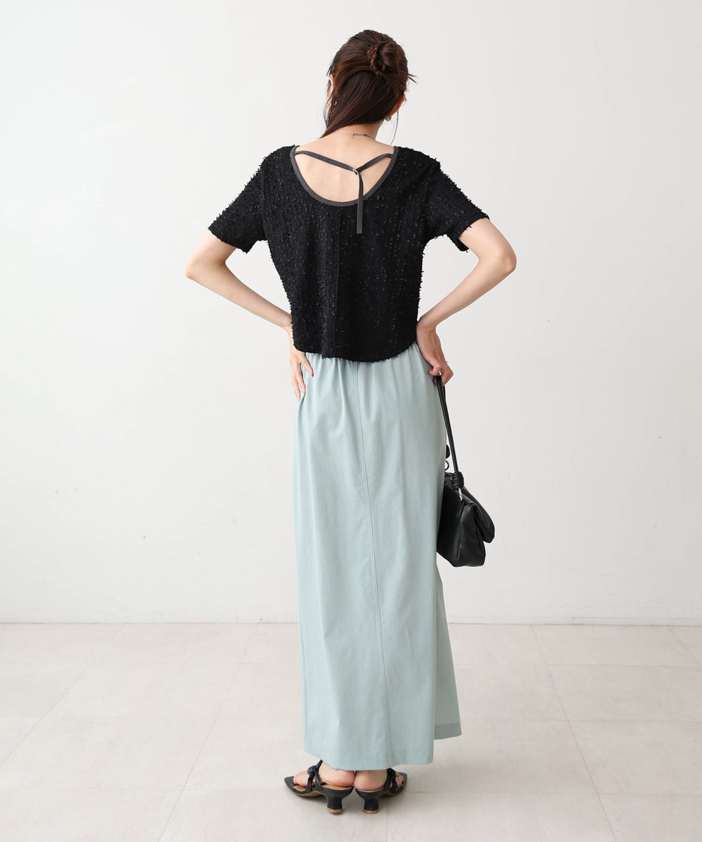 アシメドロストスリットタイトスカート