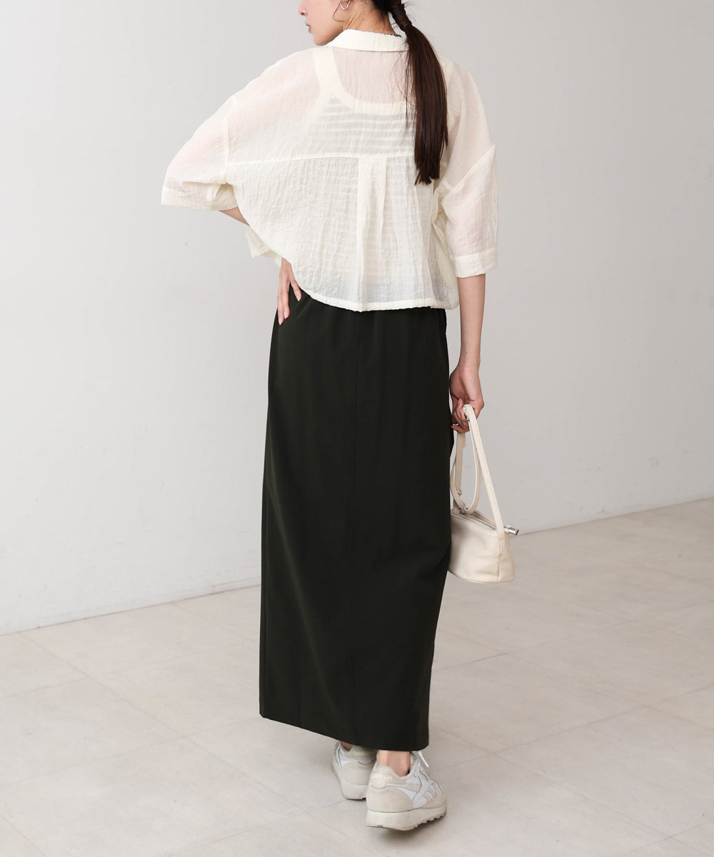 アシメドロストスリットタイトスカート