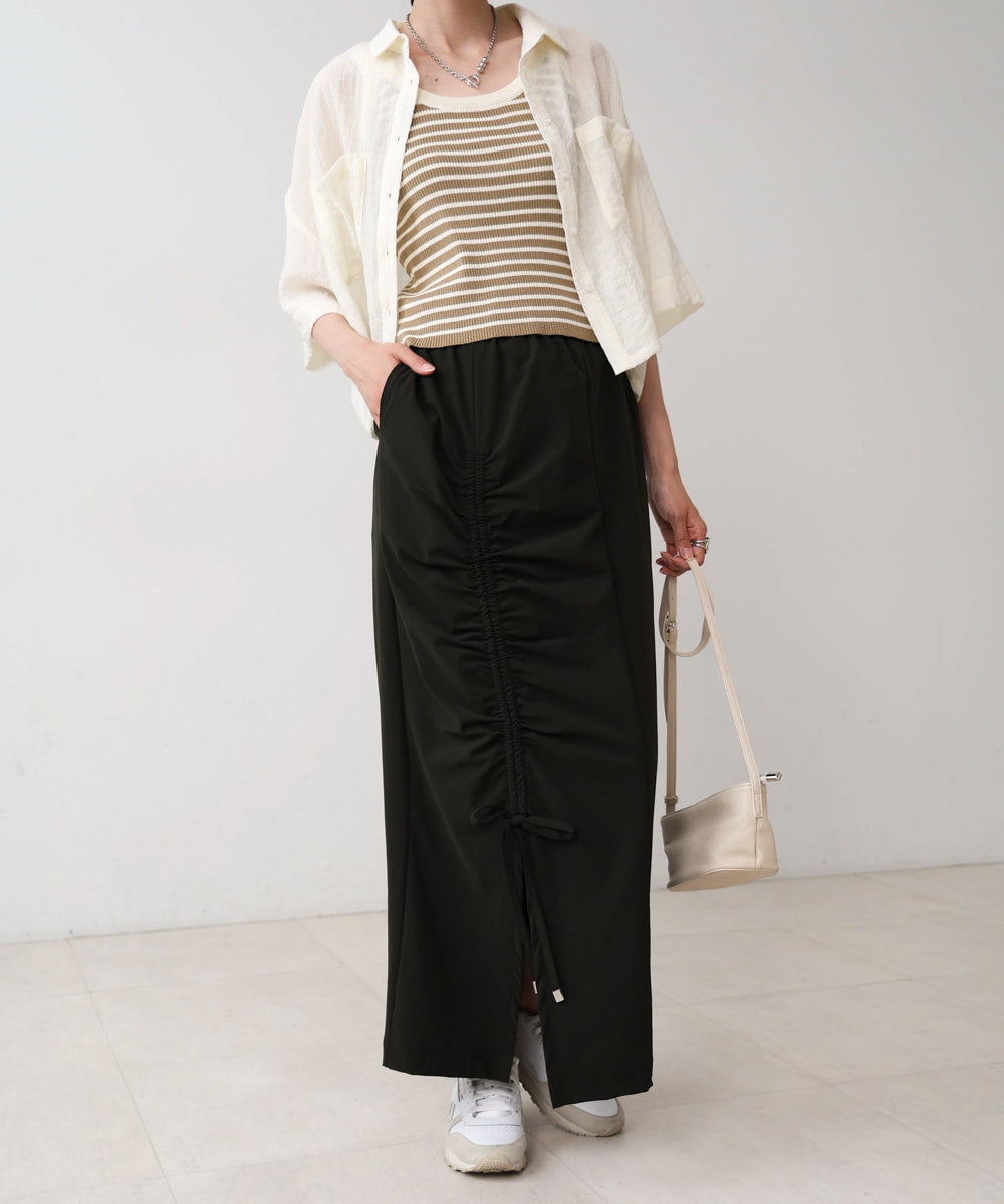 アシメドロストスリットタイトスカート