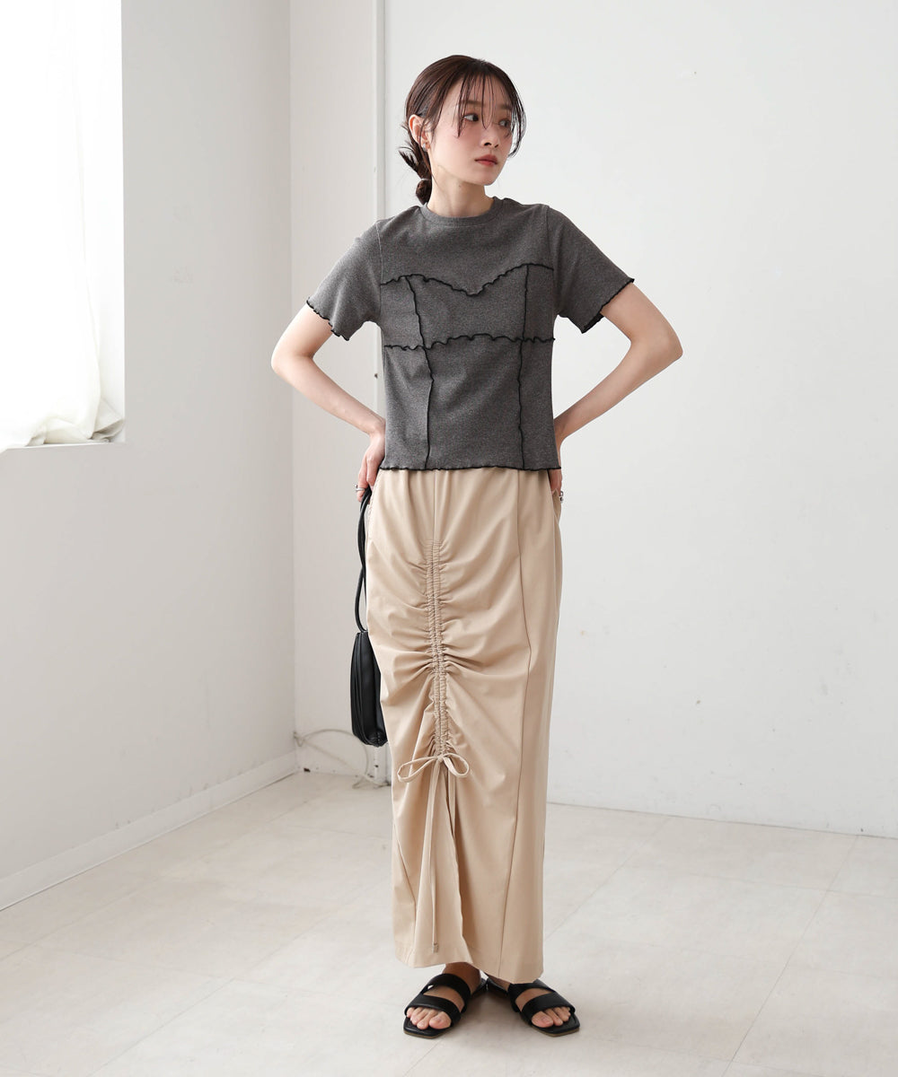 アシメドロストスリットタイトスカート