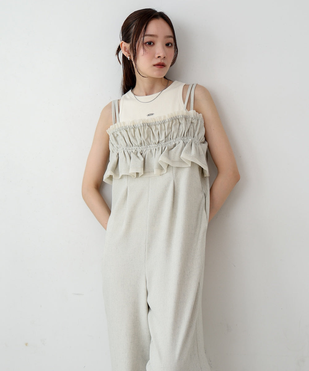 【S・Mサイズ展開】ギャザーオールインワン