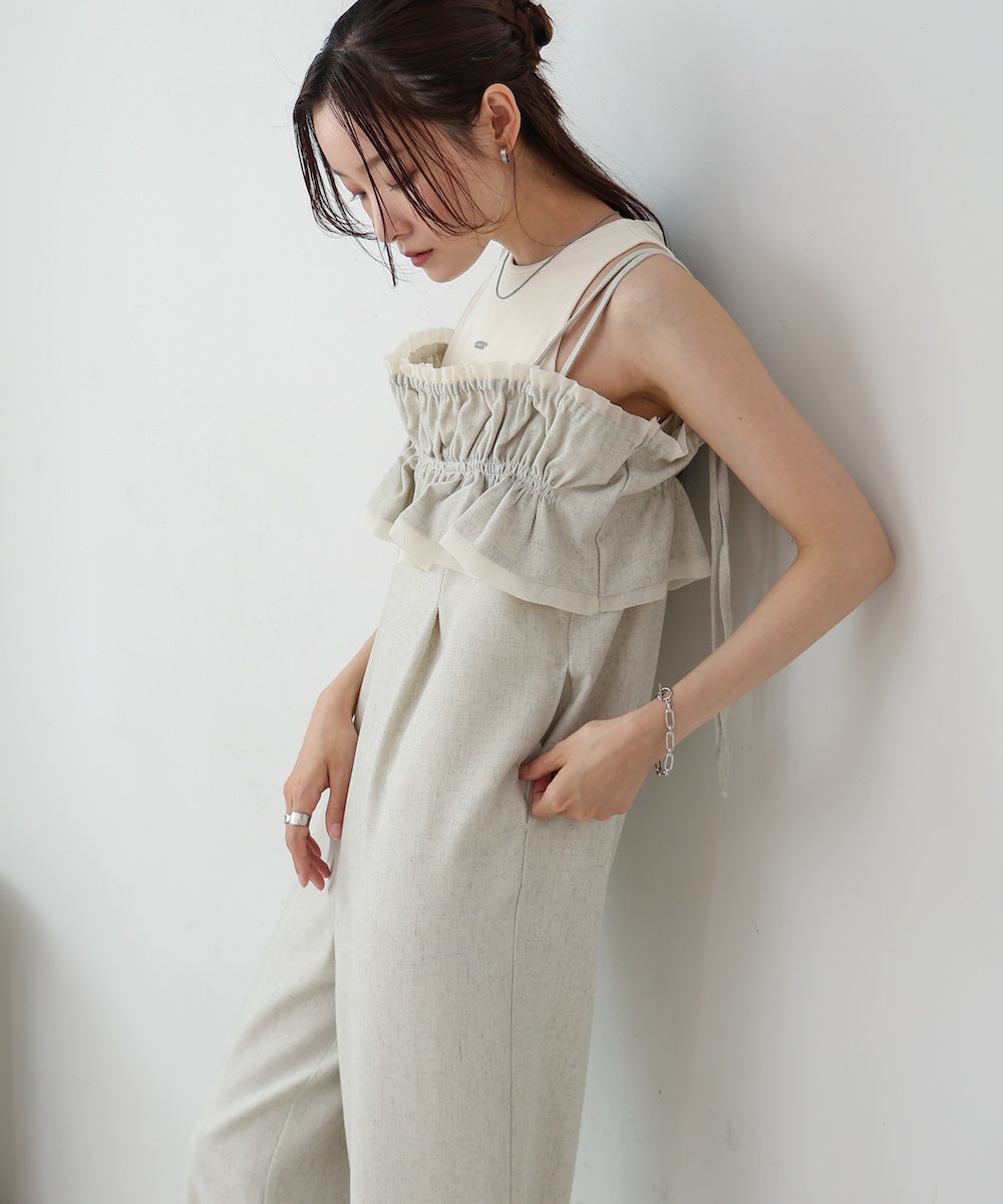 【S・Mサイズ展開】ギャザーオールインワン