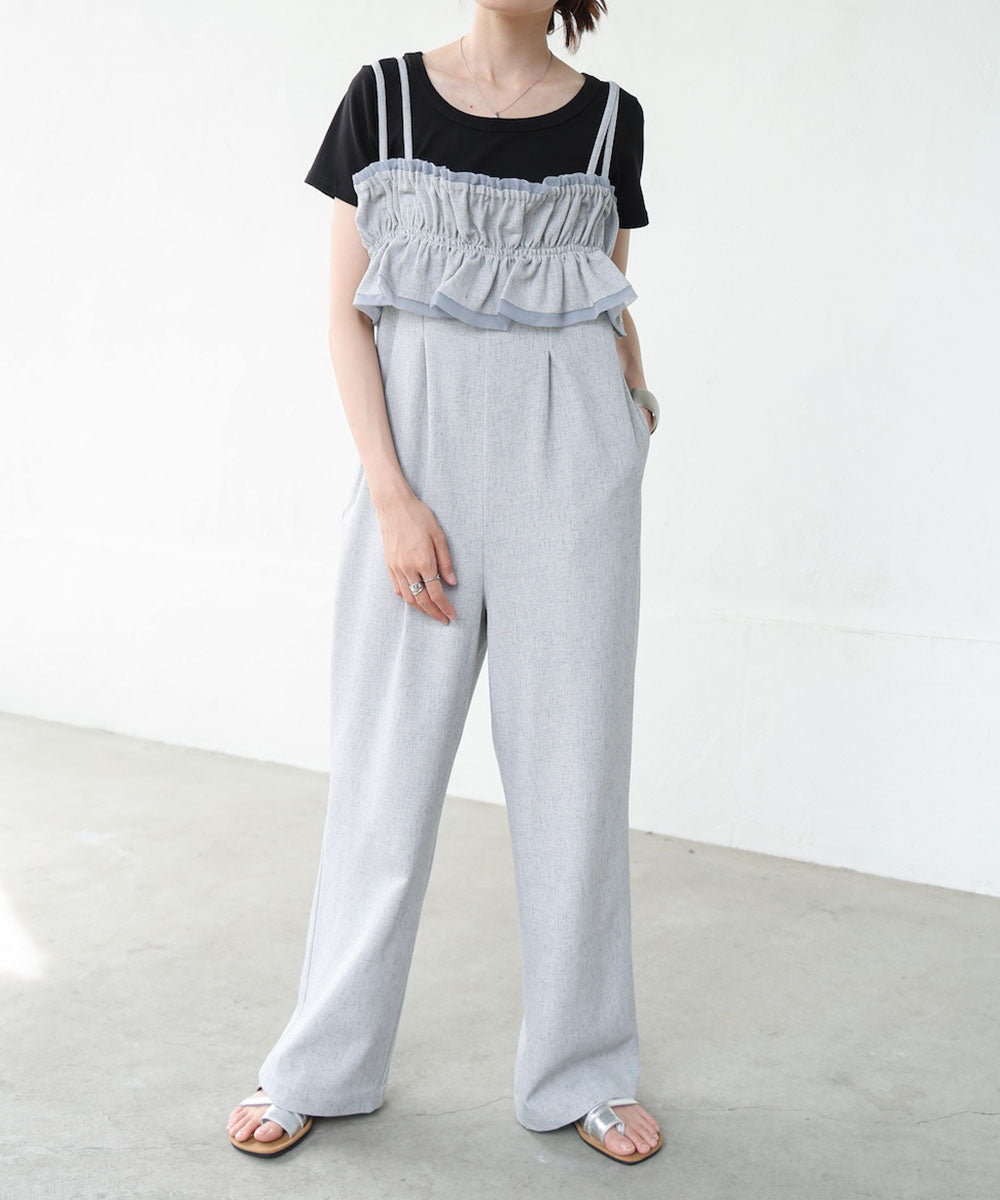 【S・Mサイズ展開】ギャザーオールインワン