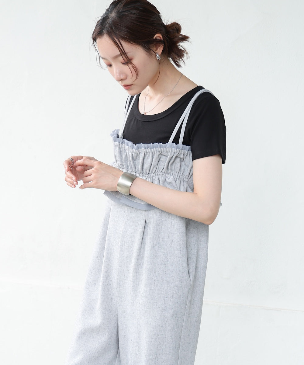 【S・Mサイズ展開】ギャザーオールインワン