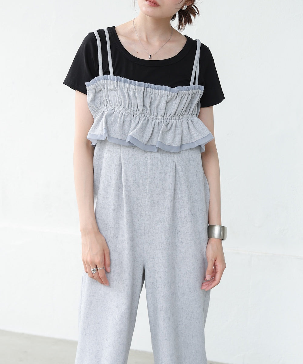 【S・Mサイズ展開】ギャザーオールインワン