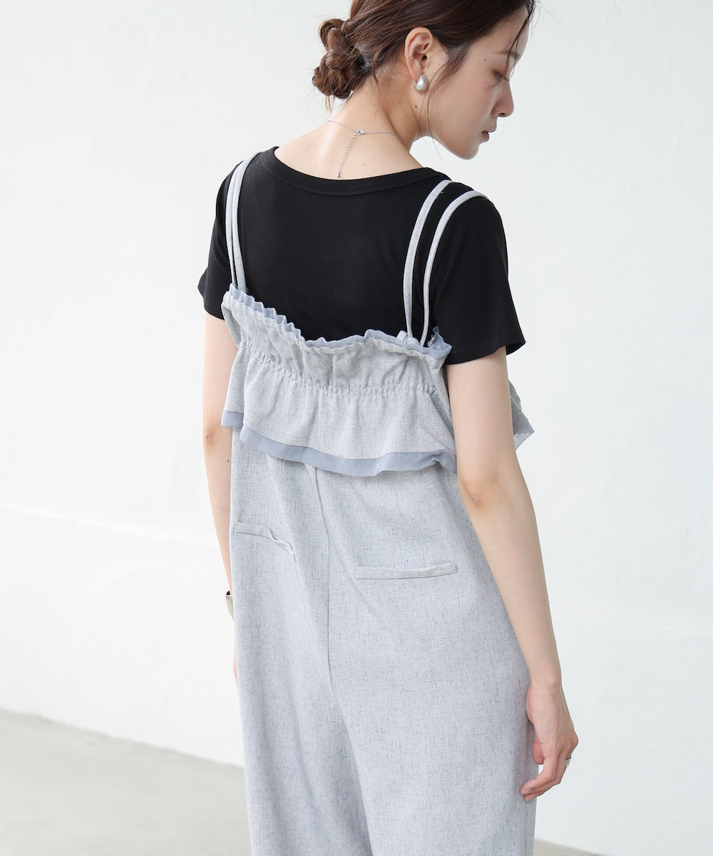 【S・Mサイズ展開】ギャザーオールインワン