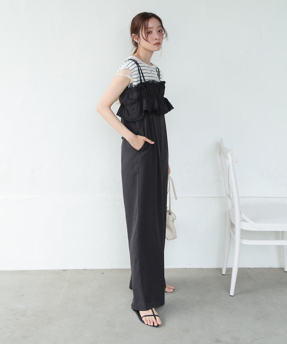 【S・Mサイズ展開】ギャザーオールインワン