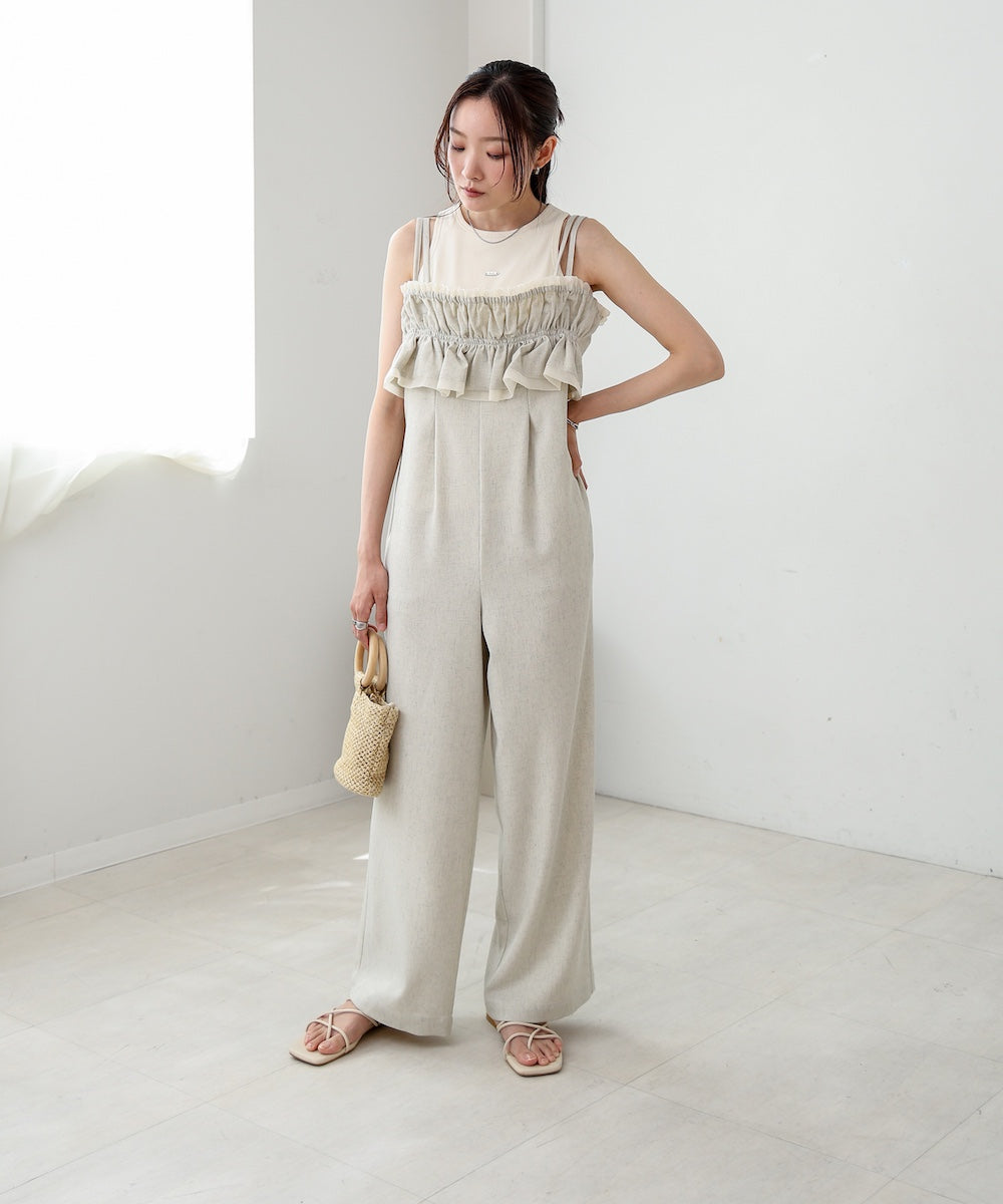 【S・Mサイズ展開】ギャザーオールインワン