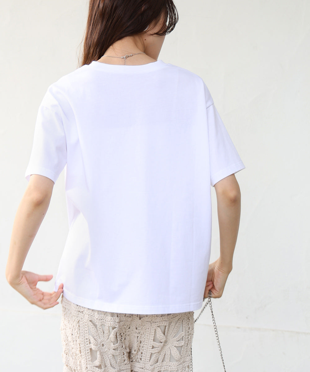 シアーレイヤードプリントTシャツ