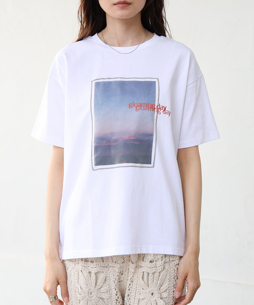 シアーレイヤードプリントTシャツ