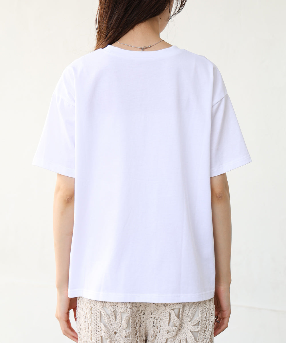 シアーレイヤードプリントTシャツ