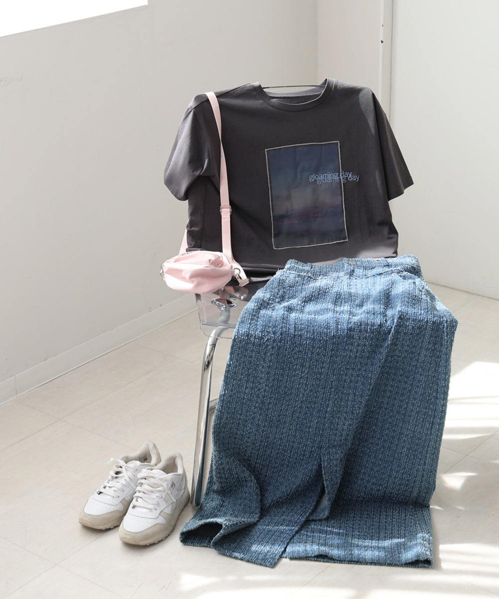 シアーレイヤードプリントTシャツ