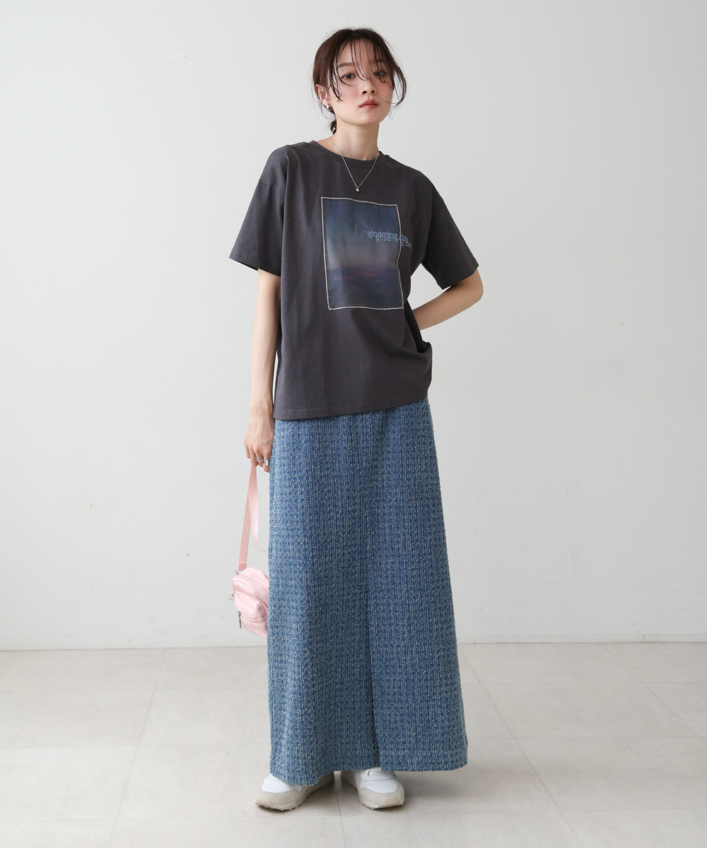 シアーレイヤードプリントTシャツ