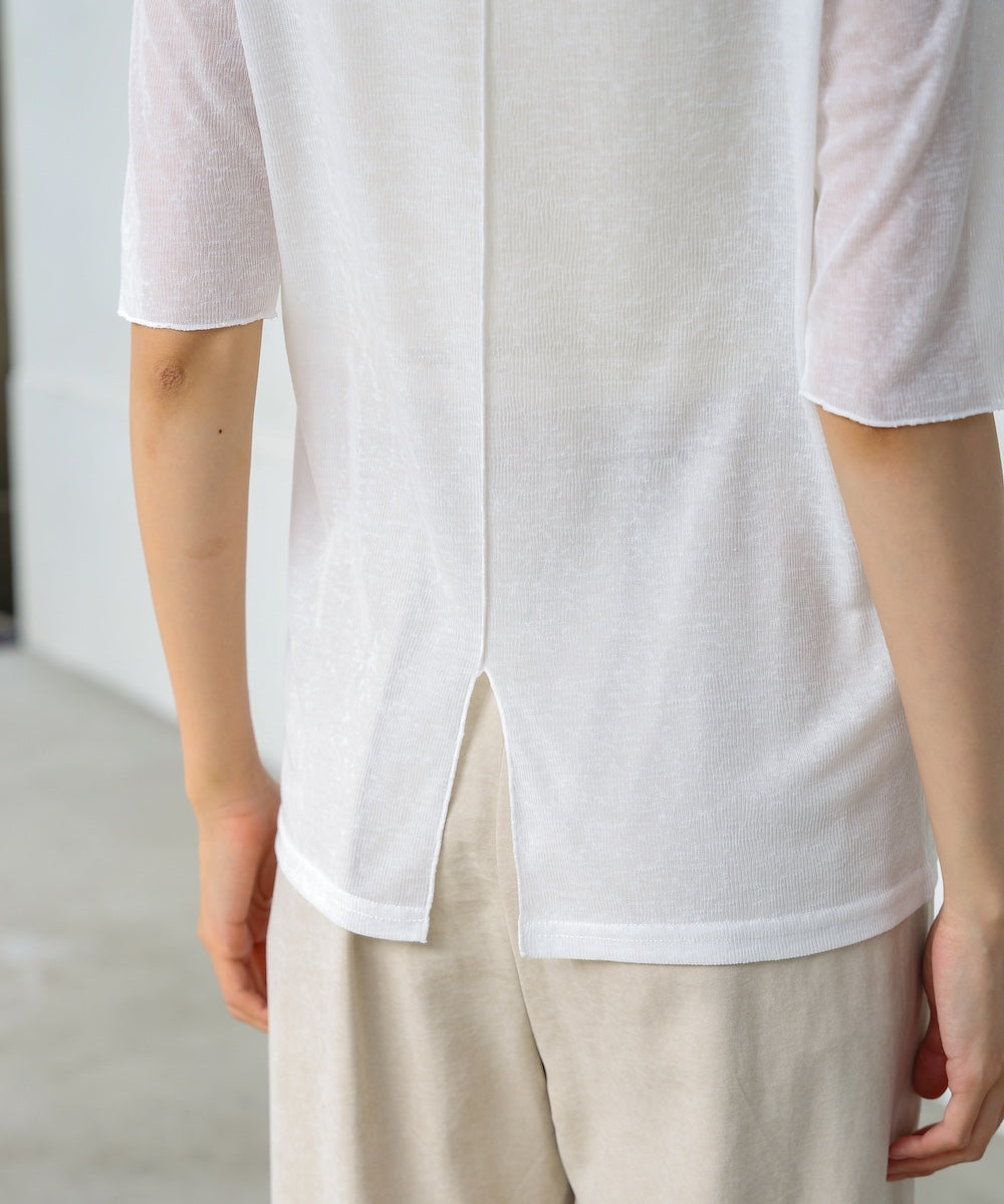 【2点セット】5分袖レイヤードセットシアーカットソー
