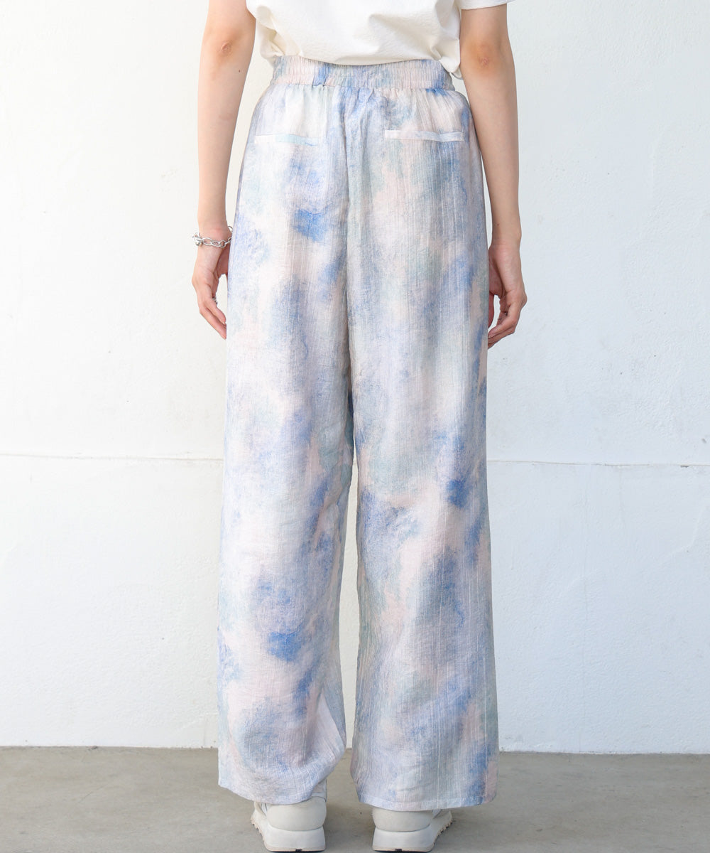 【S・Mサイズ展開】ニュアンスプリントストレートパンツ