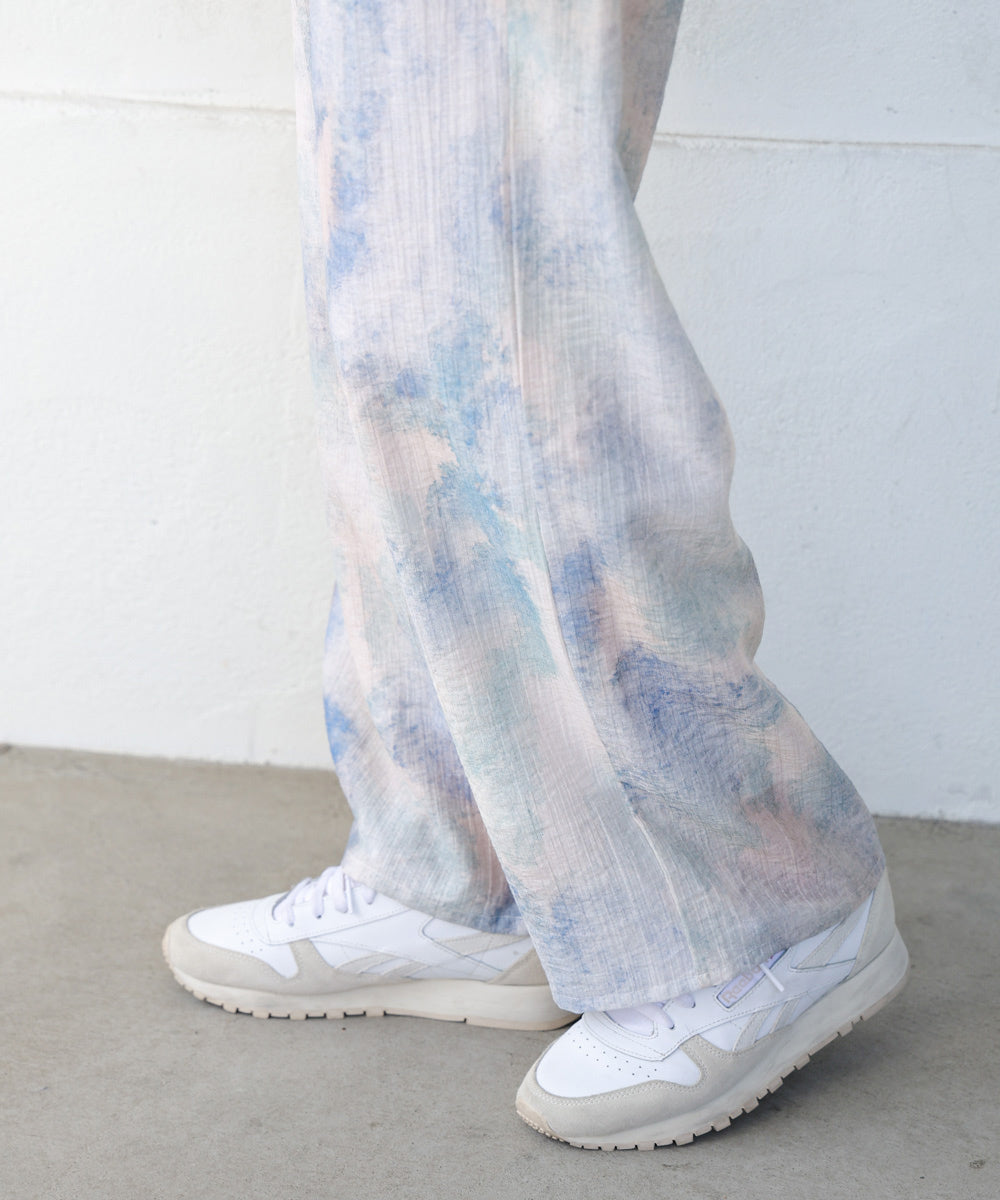 【S・Mサイズ展開】ニュアンスプリントストレートパンツ