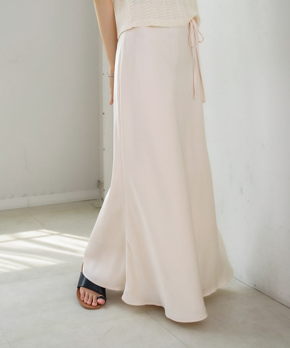 【S・Mサイズ展開】裾シアーサテンナロースカート