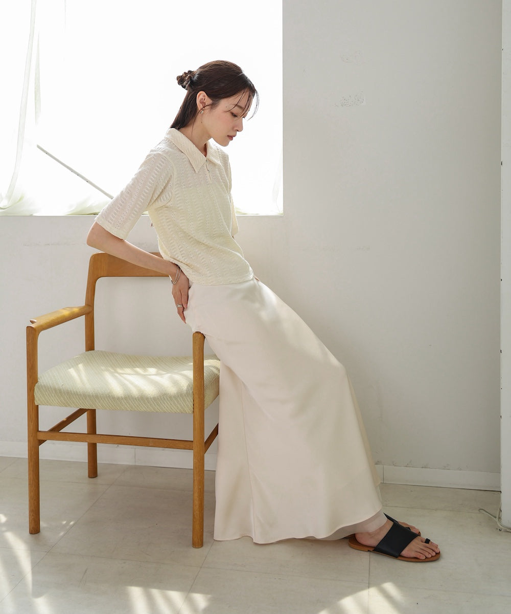 【S・Mサイズ展開】裾シアーサテンナロースカート