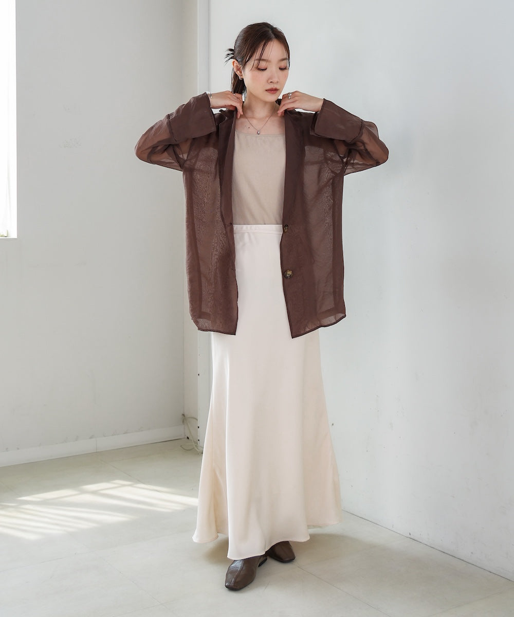 【S・Mサイズ展開】裾シアーサテンナロースカート