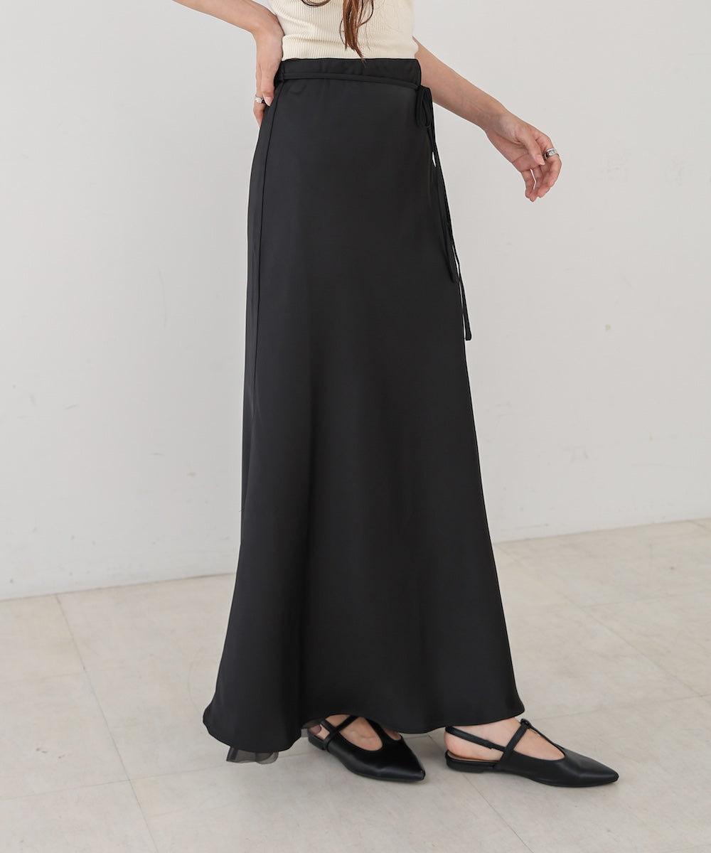 【S・Mサイズ展開】裾シアーサテンナロースカート