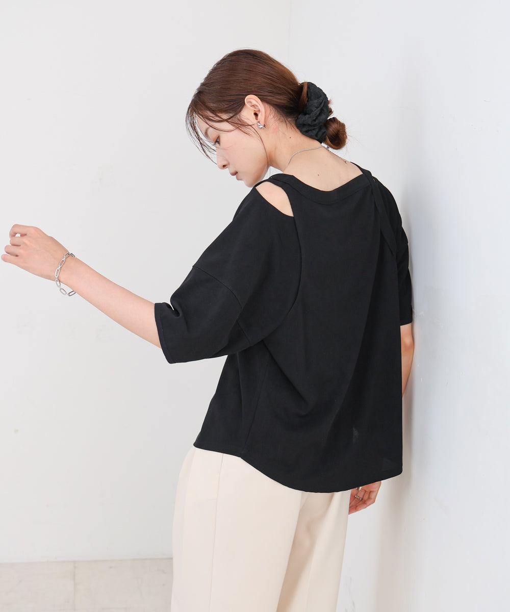 アシメコクーンスリーブカットソー