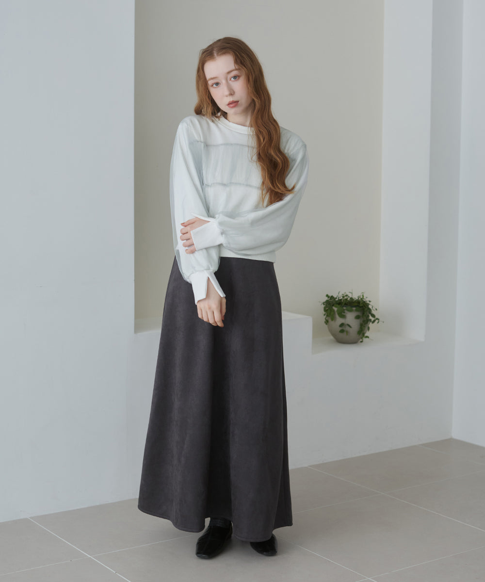 【選べる2タイプ】スウェードロングスカート